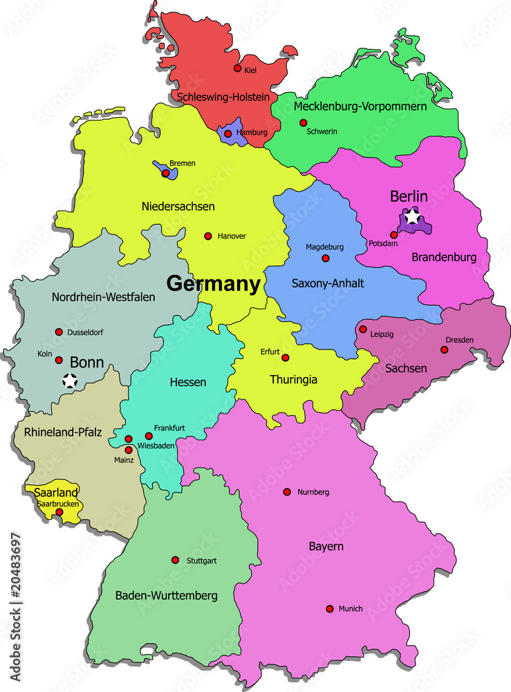 Germany map on white background