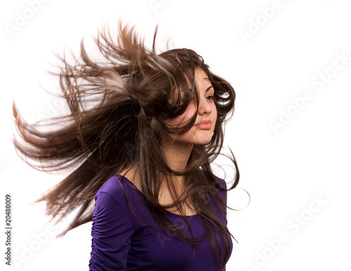 Girl flipping hair