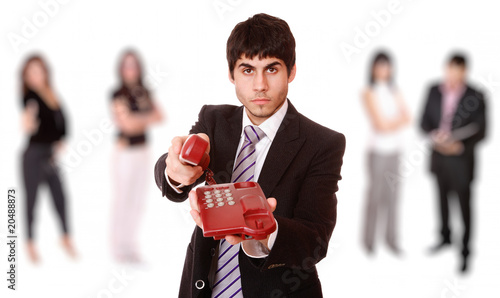 Quadro su tela business man leading a team in the office