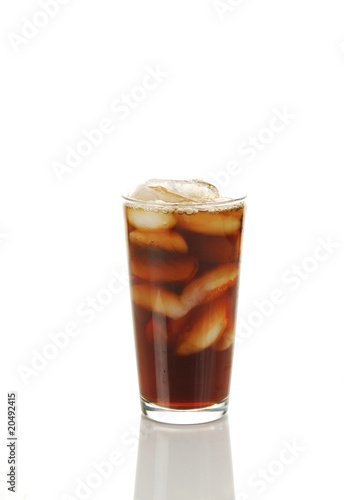 Iced coffee on a white background