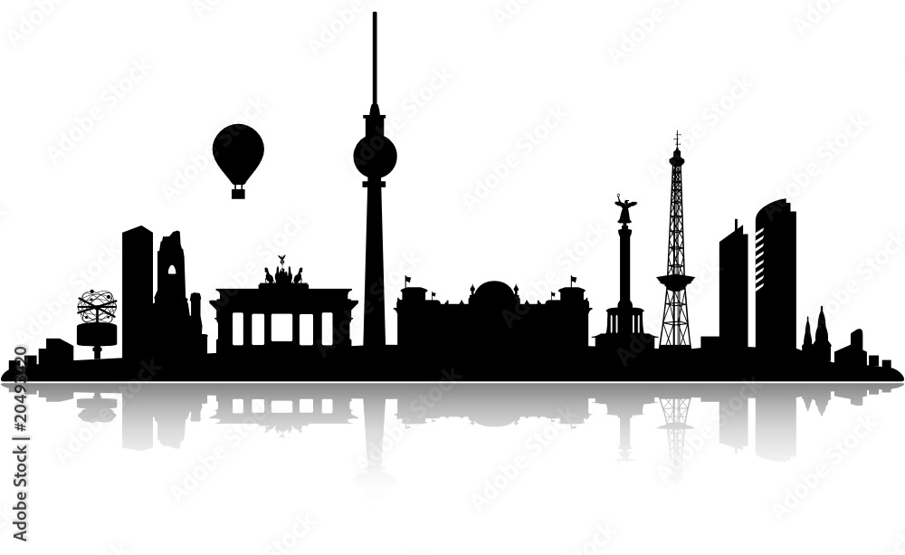 top detailed berlin skyline - obrazy, fototapety, plakaty 
