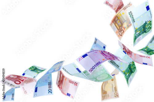 Flying Euro money photo