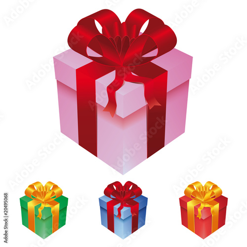 Set of vector gift boxes