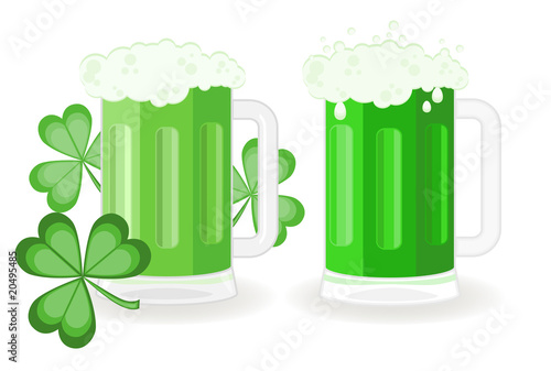 Glasses with St Patrick beer