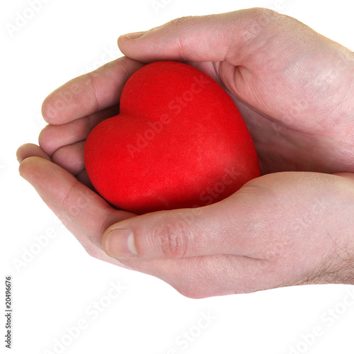 Heart in man's hands