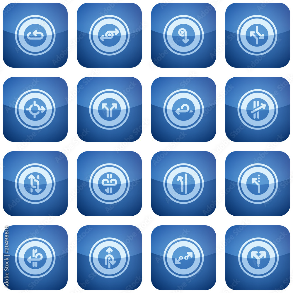Cobalt Square 2D Icons Set: Arrows & Directions Cobalt Square 2D Icons Set: Arrows & Directions