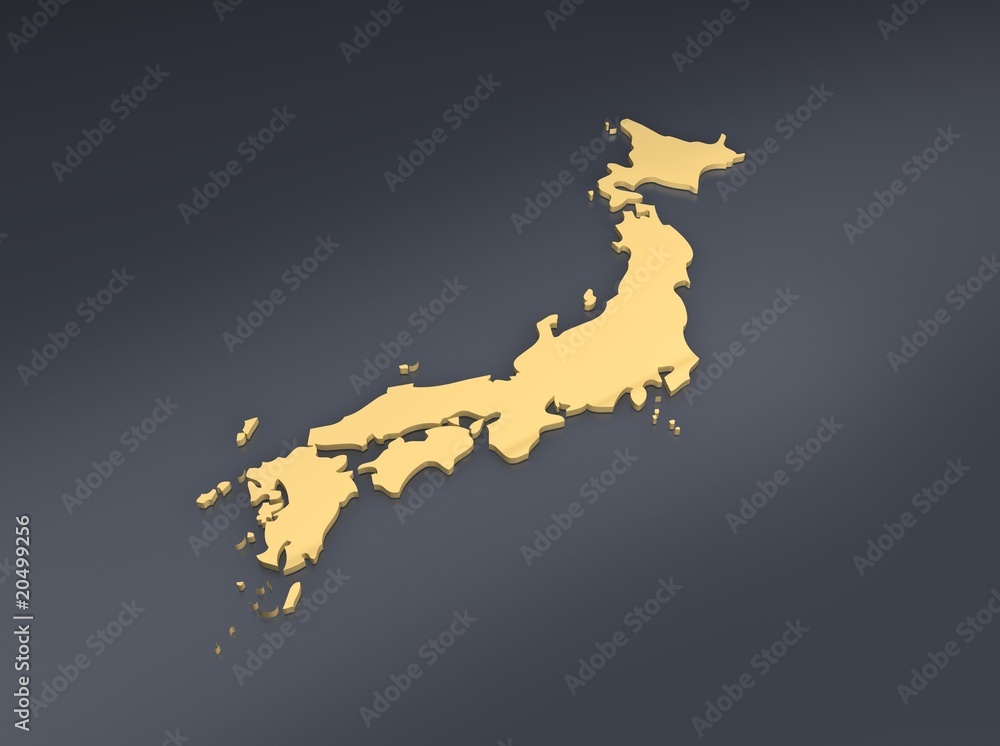 Fototapeta premium Japan Karte goldig