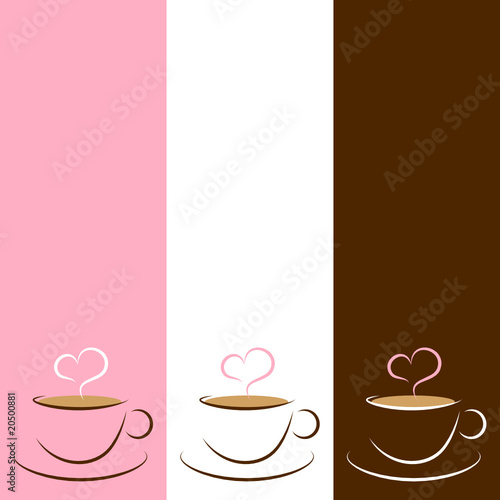 3 Coffeecups & Heart