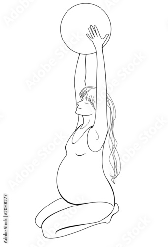 pregnant woman doing gymnastics