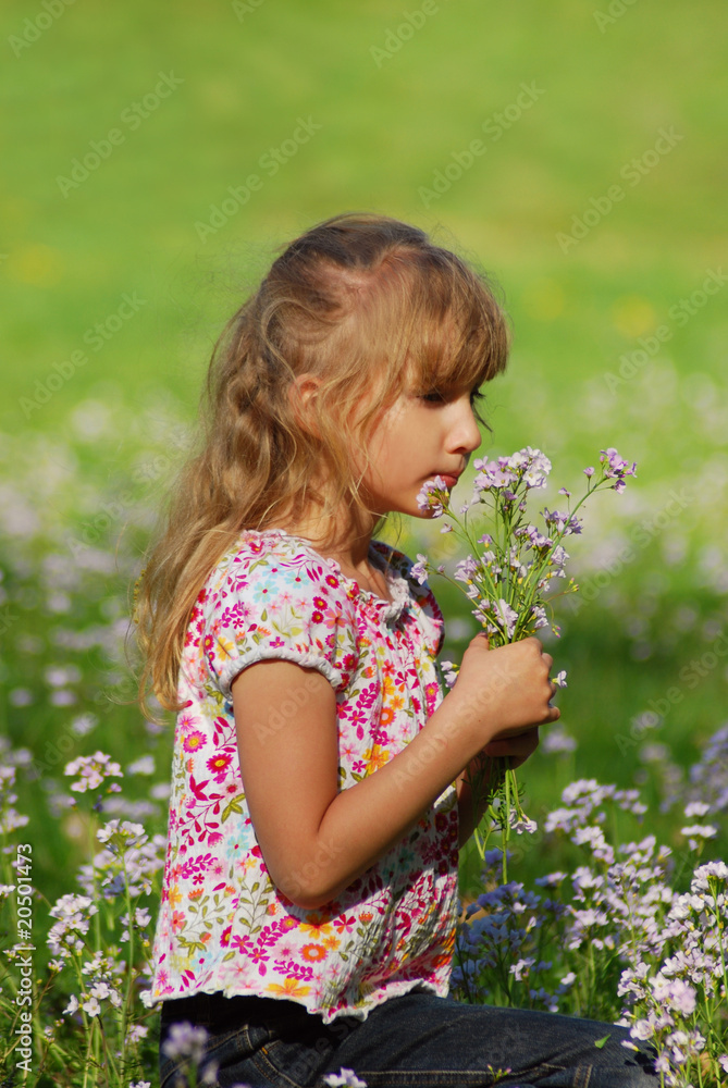 young girl on meadow young girl on meadow
