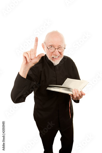 Pastor giving fiery sermon photo