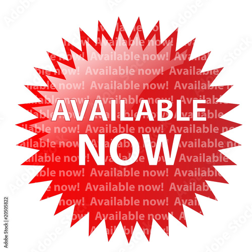 "AVAILABLE NOW" Marketing Stamp (new release version latest red)