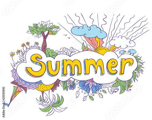 Summer colorful doodles