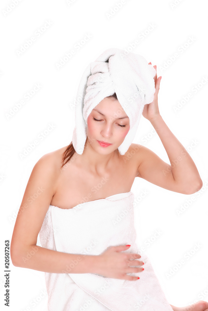 young beautiful woman after bath young beautiful woman after bath