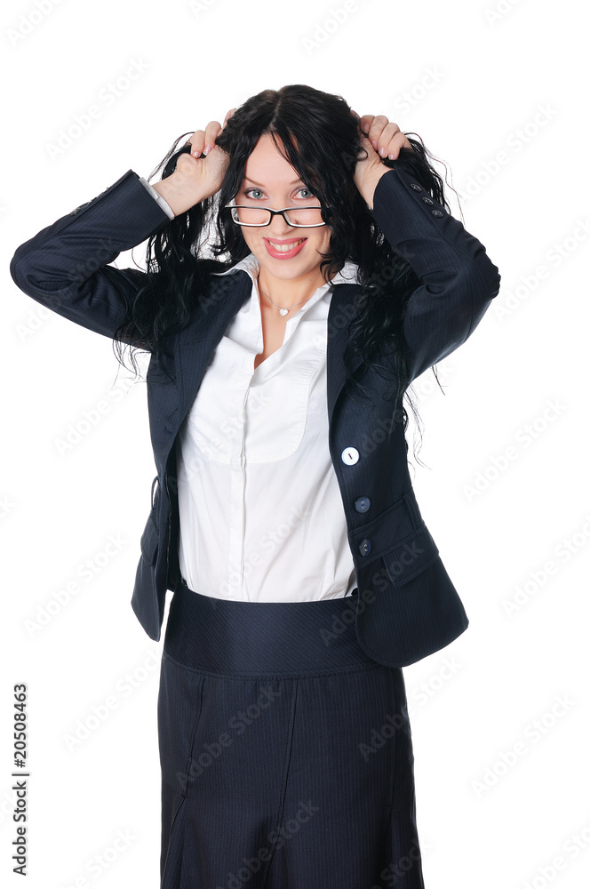 young charming brunette in a business suit young charming brunette in a business suit
