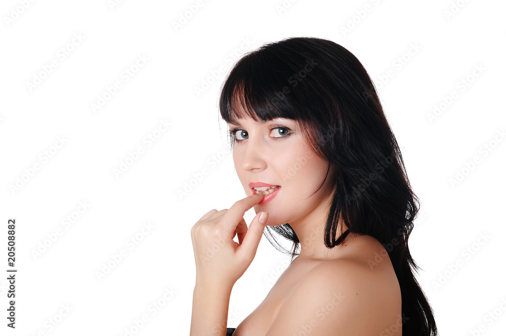 playful young charming brunette playful young charming brunette