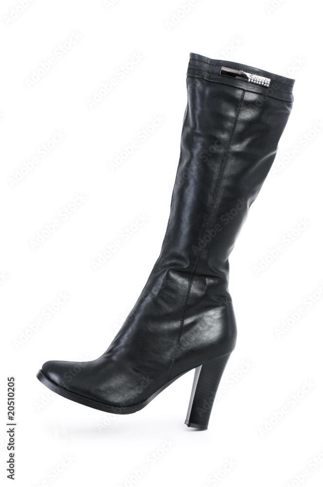 Black boots isolated on the white background Black boots isolated on the white background