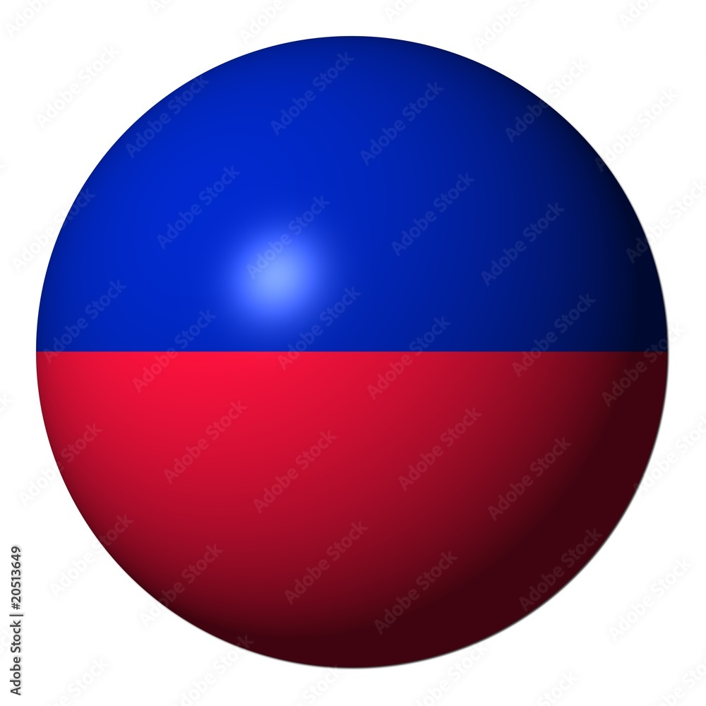 Obraz premium Haitian flag sphere isolated on white illustration