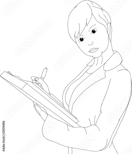 vector - Businesswoman writing on paper