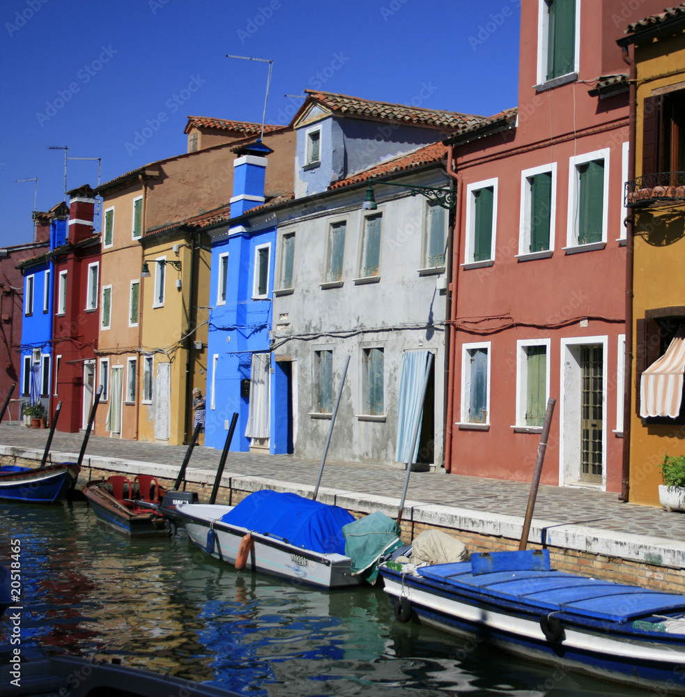 maisons colorées de Burano face  à Venise