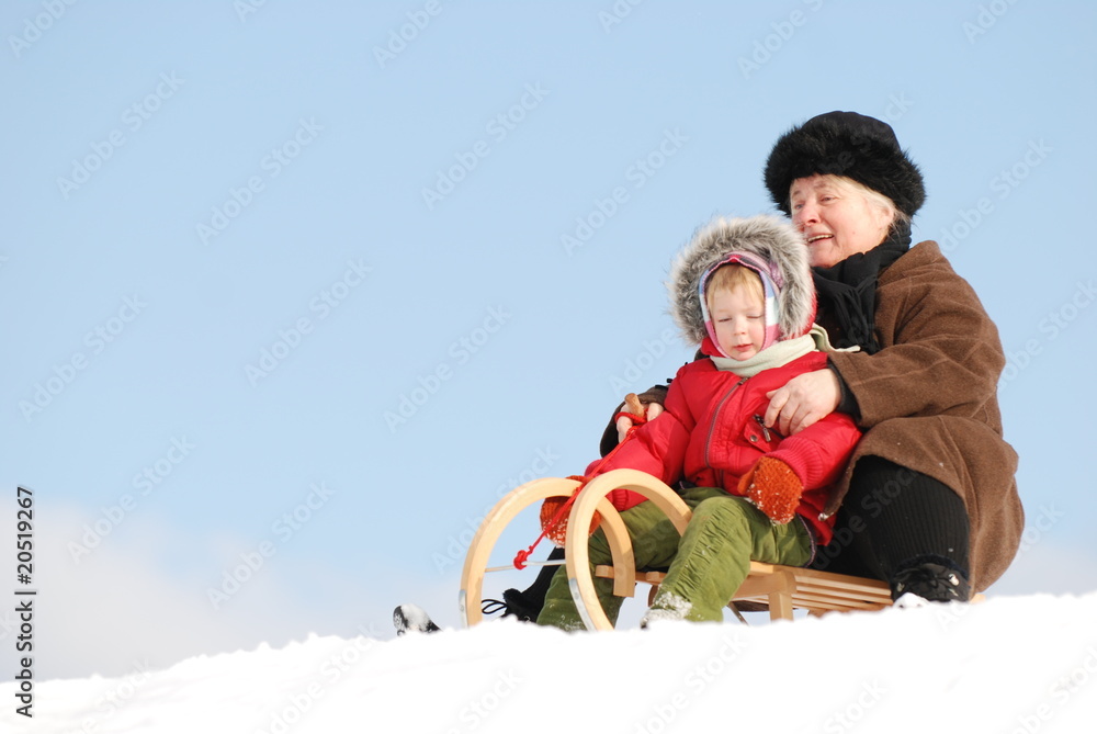 Obraz premium Schlitten fahren