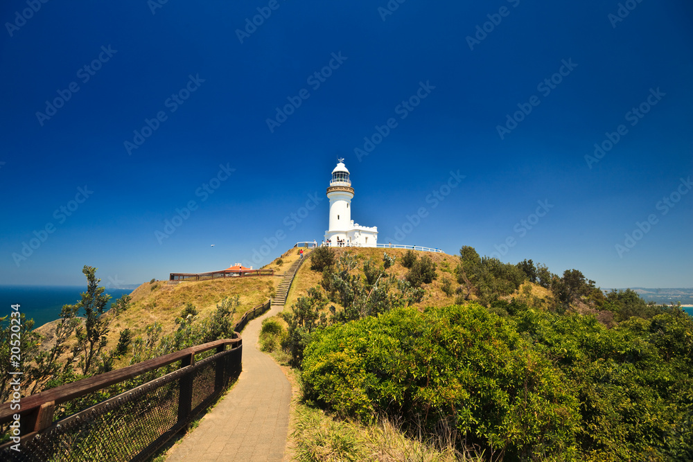 Scenic Hill Approaching White Byron Bay Lighthouse