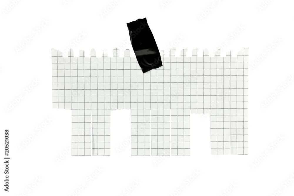 Obraz premium Clean sheet of paper with sticky ribbons