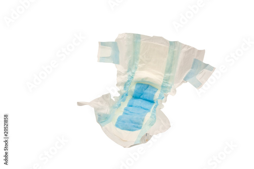 Papier peint Disposable baby diaper, isolated on white background