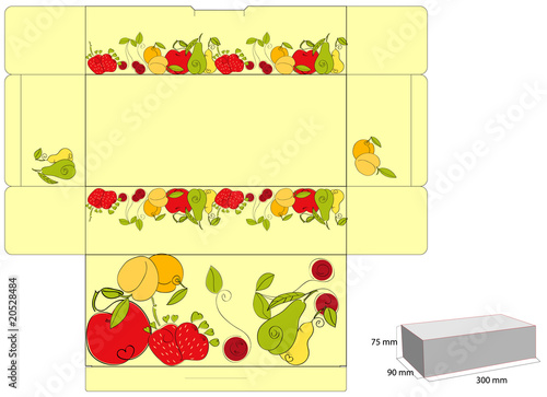 Template for box with fruit