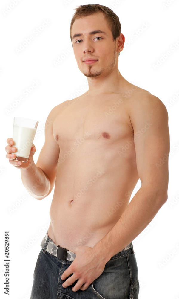 young sportsman with a bare torso young sportsman with a bare torso