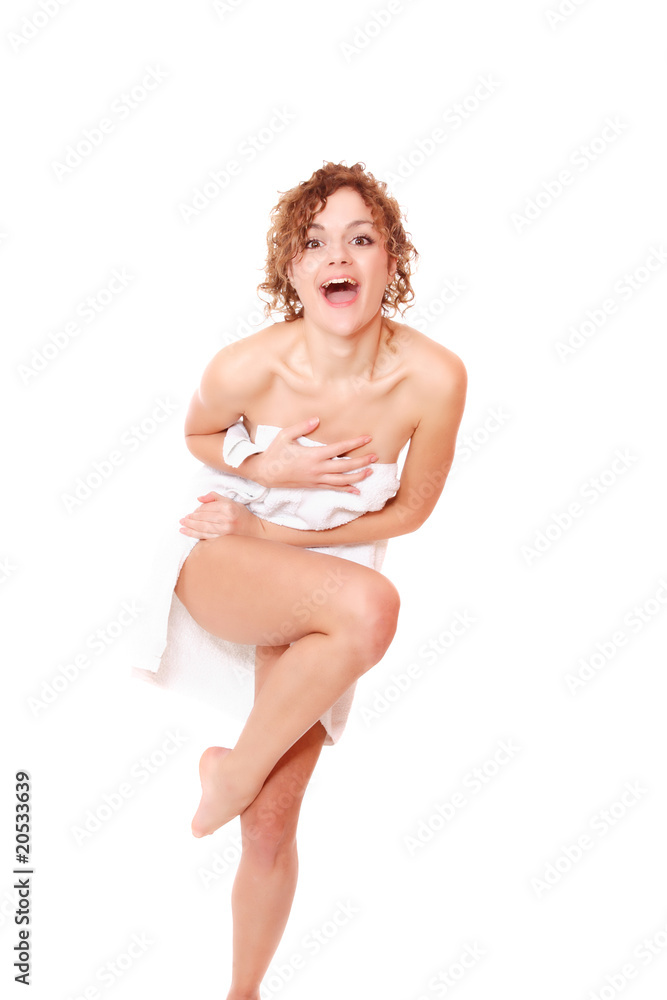 Obraz premium woman under towel