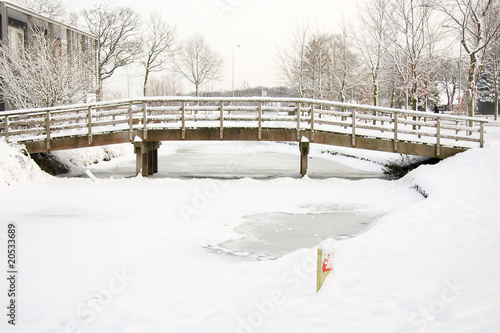 Wallpaper Mural Winter bridge in the snow Torontodigital.ca