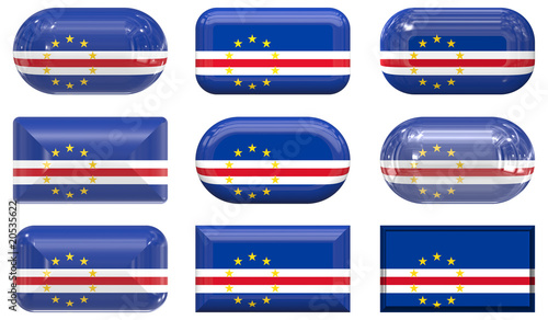 Free Download nine glass buttons of the Flag of Cape Verde - GFXLoad