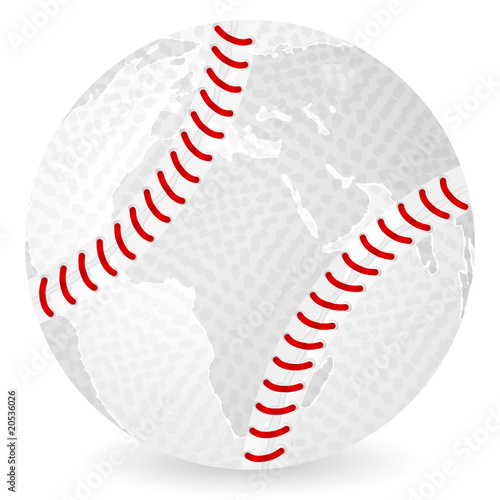 world map baseball ball