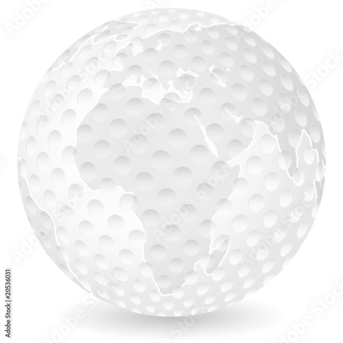 world map golf ball