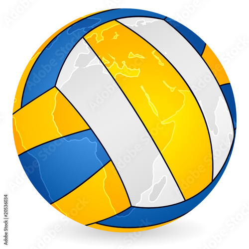 world map volleyball ball