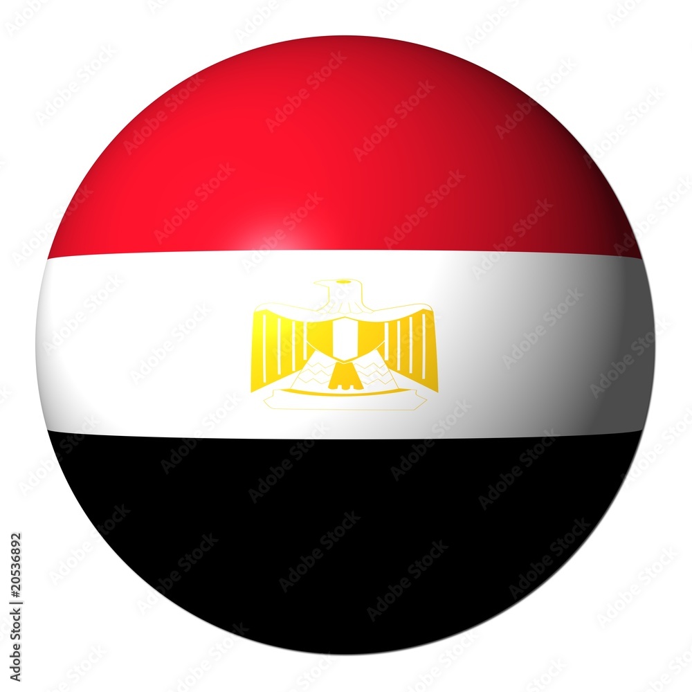 Obraz premium Egyptian flag sphere isolated on white illustration