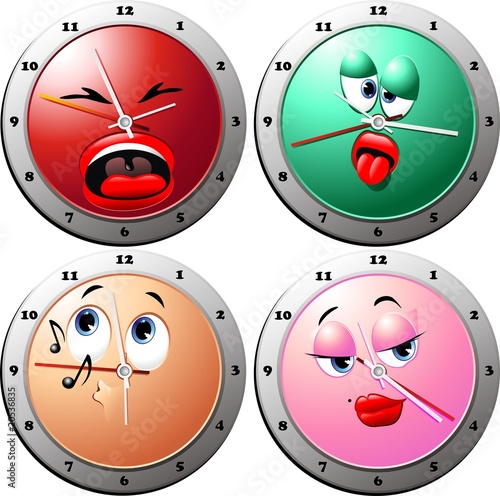 Orologio Cartoon-Cartoon Clock-Orloge Cartoon-Vector 3