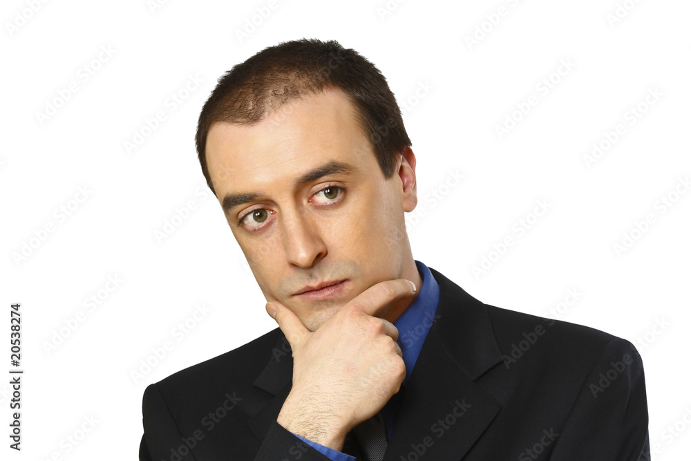 portrait of businessman thinking portrait of businessman thinking