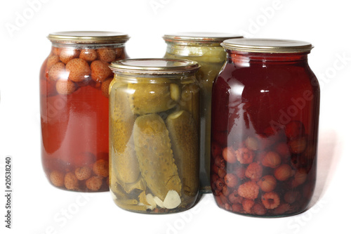 Home made cans of preserves.