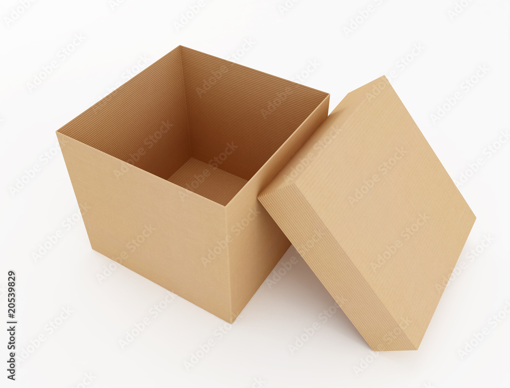 open cardboard box open cardboard box