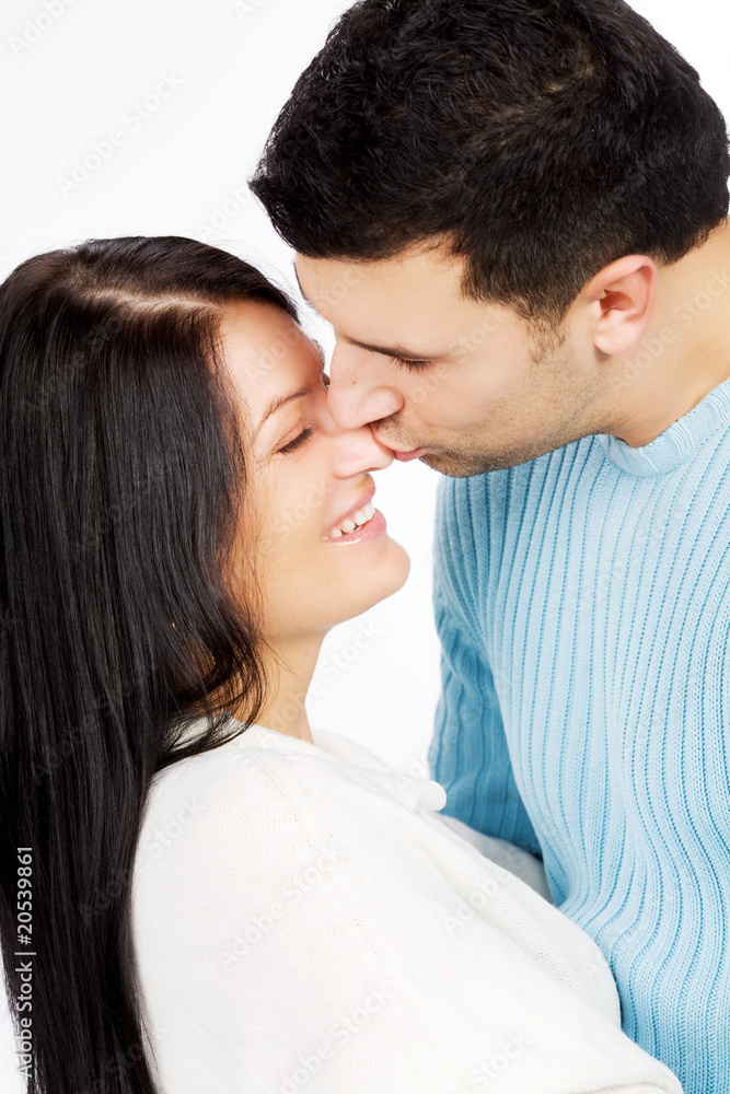 Young happy couple isolated on white Young happy couple isolated on white
