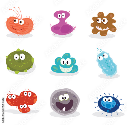 Germs and viruses II. VECTOR CARTOON ILLUSTRATION.