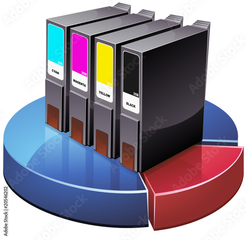 Cartouches d'imprimante et statistiques (détouré)