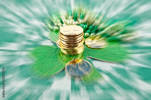 Golden coins with motion effect