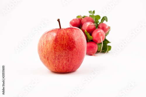 Apple fruit and radish