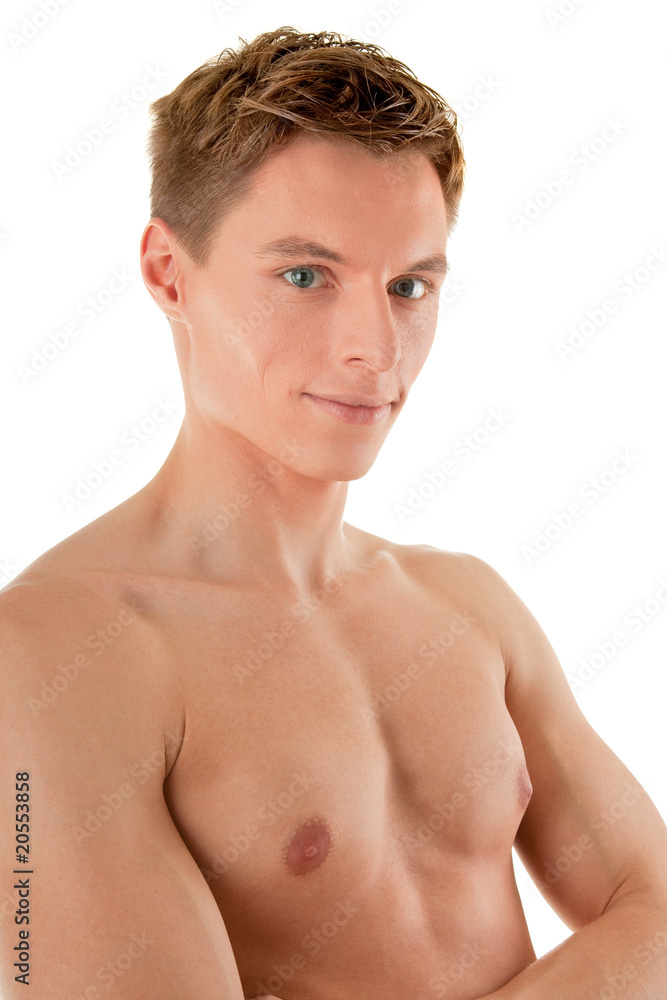 young sportsman with a bare torso young sportsman with a bare torso