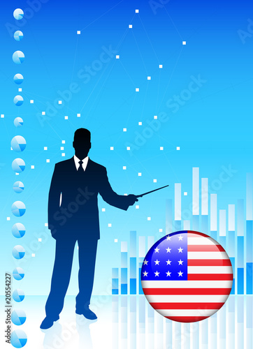 American Businessman on Financial background