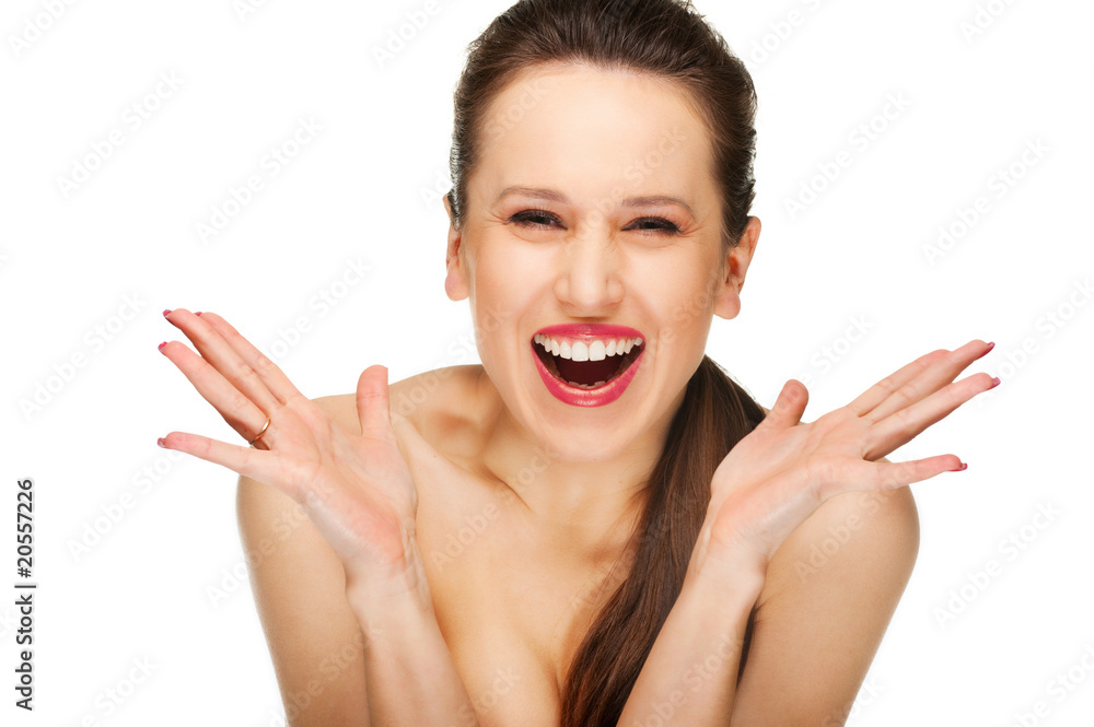 cheerful attractive woman cheerful attractive woman