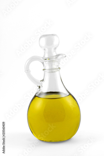 A bottle of virgin olive oil ( clipping path included )